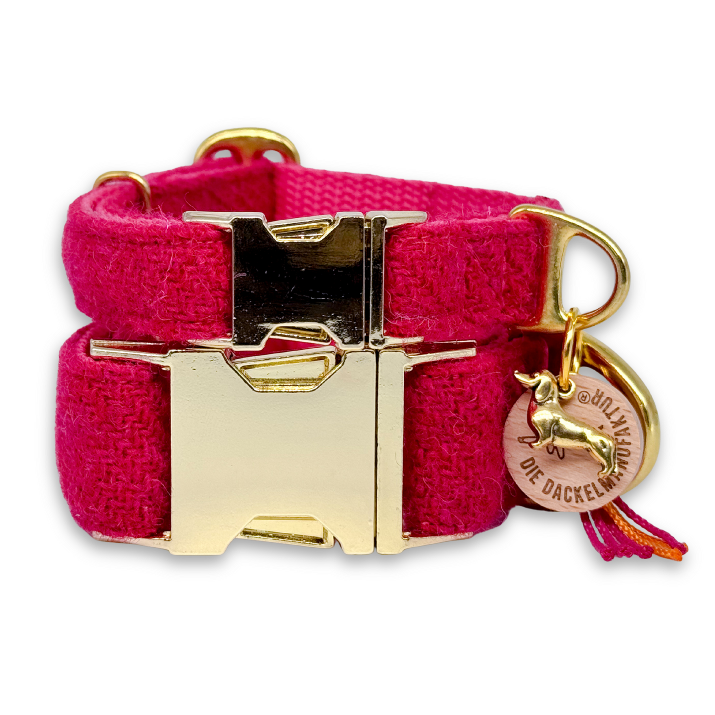BERTI in Pink Punch - Harris Tweed® Halsband