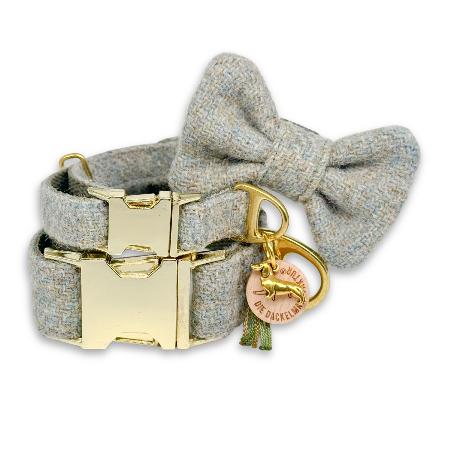 ALBERT in Greenwich Sage - Harris Tweed® Halsband-Set mit Fliege