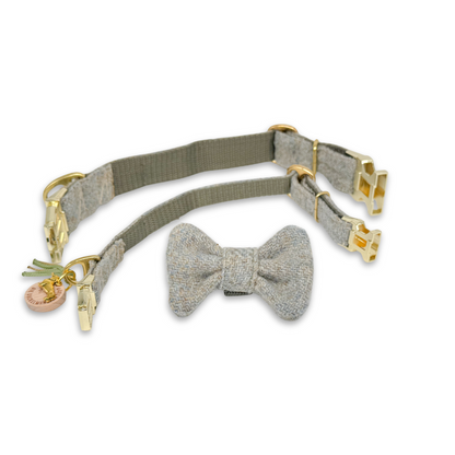 ALBERT in Greenwich Sage - Harris Tweed® Halsband-Set mit Fliege