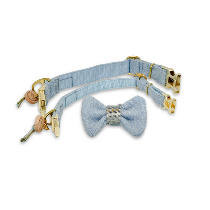 TILDA in Morning Sky - Harris Tweed® Halsband-Set mit Fliege