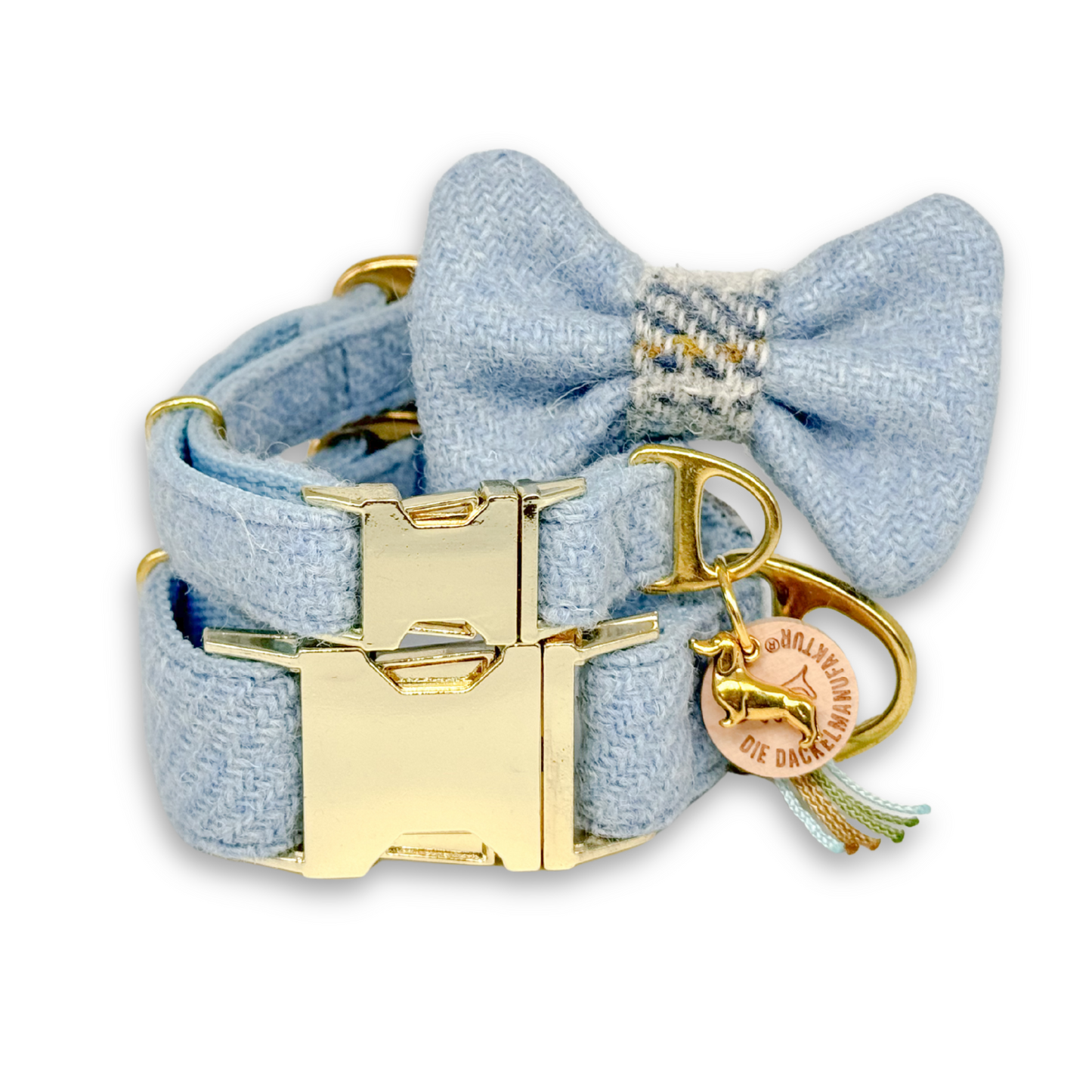 TILDA in Morning Sky - Harris Tweed® Halsband-Set mit Fliege