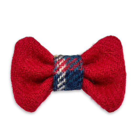 SPENCER in London City Rot - Harris Tweed® Fliege mit Klettband