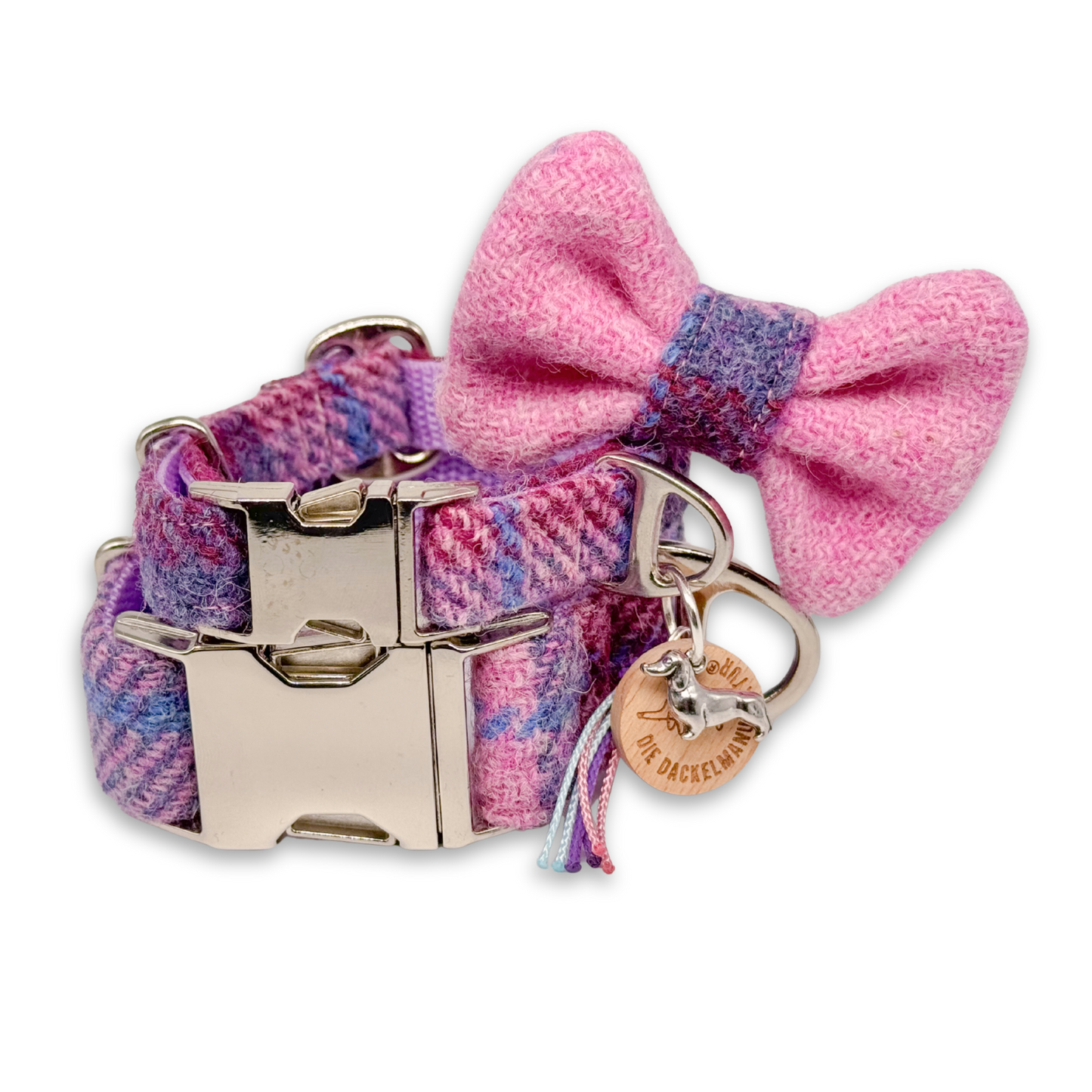 GRETA in Nordic Bloom - Harris Tweed® Halsband-Set mit Fliege