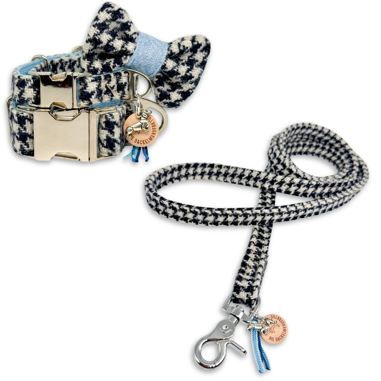 WILMA in Midnight in Paris - Harris Tweed® Fliege mit Klettband