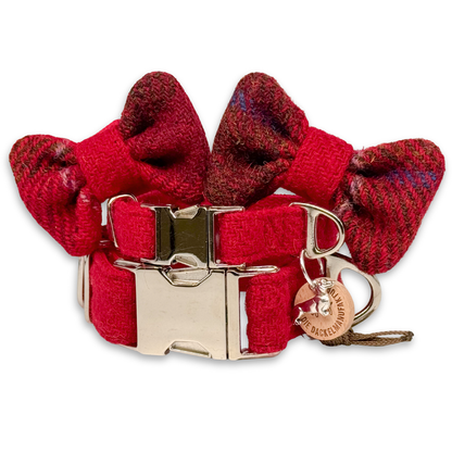 FLOCKE in Kaminfeuer - Harris Tweed® Halsband-Set mit Fliege