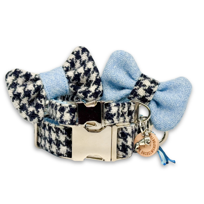 WILMA in Midnight in Paris - Harris Tweed® Halsband-Set mit Fliege