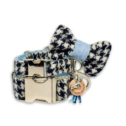 WILMA in Midnight in Paris - Harris Tweed® Fliege mit Klettband