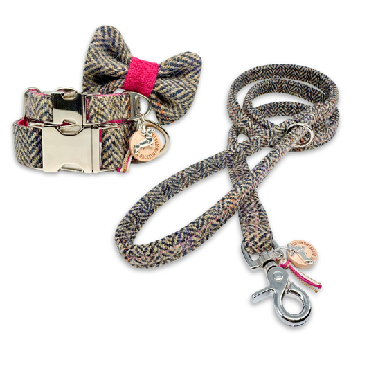 ALMA in Zermatt - Harris Tweed® Halsband-Set mit Fliege