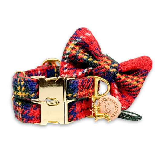 TILDA in Merry Christmas - Harris Tweed® Halsband-Set mit Fliege