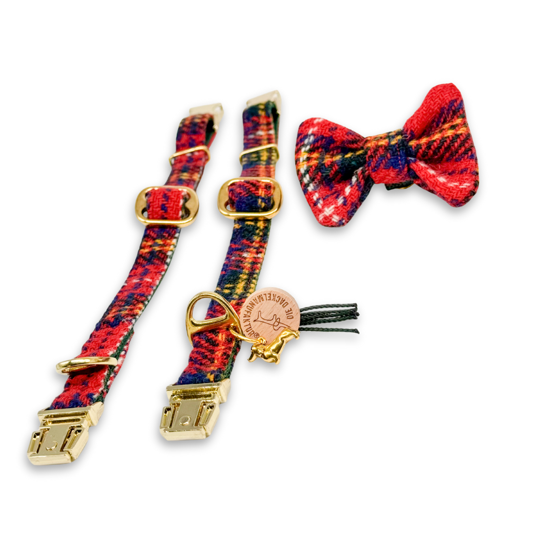 TILDA in Merry Christmas - Harris Tweed® Halsband-Set mit Fliege