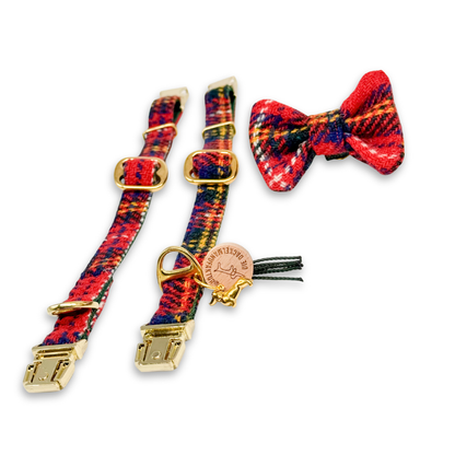 TILDA in Merry Christmas - Harris Tweed® Halsband-Set mit Fliege